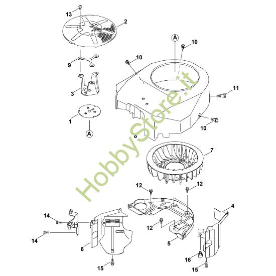 Picture of F - Copertura/girante ventilatore FH580V-AS51